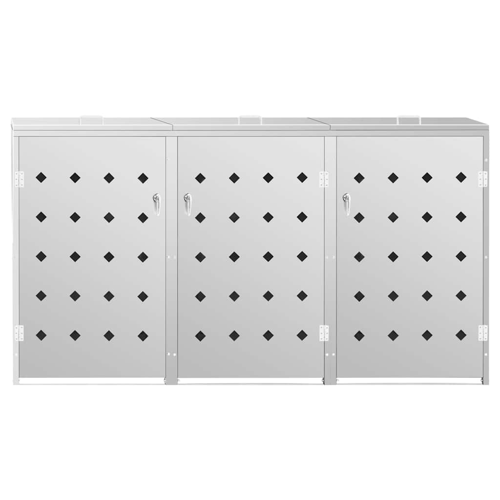 Single Wheelie Bin Shed 240 L Stainless Steel 3