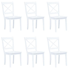 Dining Chairs Solid Rubber Wood in White