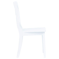 vidaXL Dining Chairs 6 pcs White Solid Rubber Wood 3
