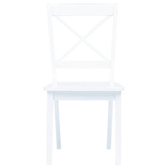 vidaXL Dining Chairs 6 pcs White Solid Rubber Wood 4