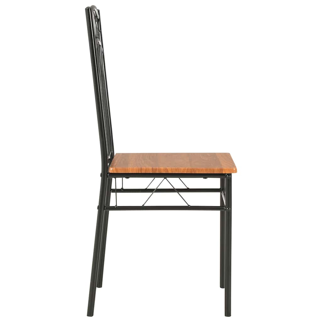 vidaXL Dining Chair | Set of 6 | Brown and black | MDF and steel | Standard 5