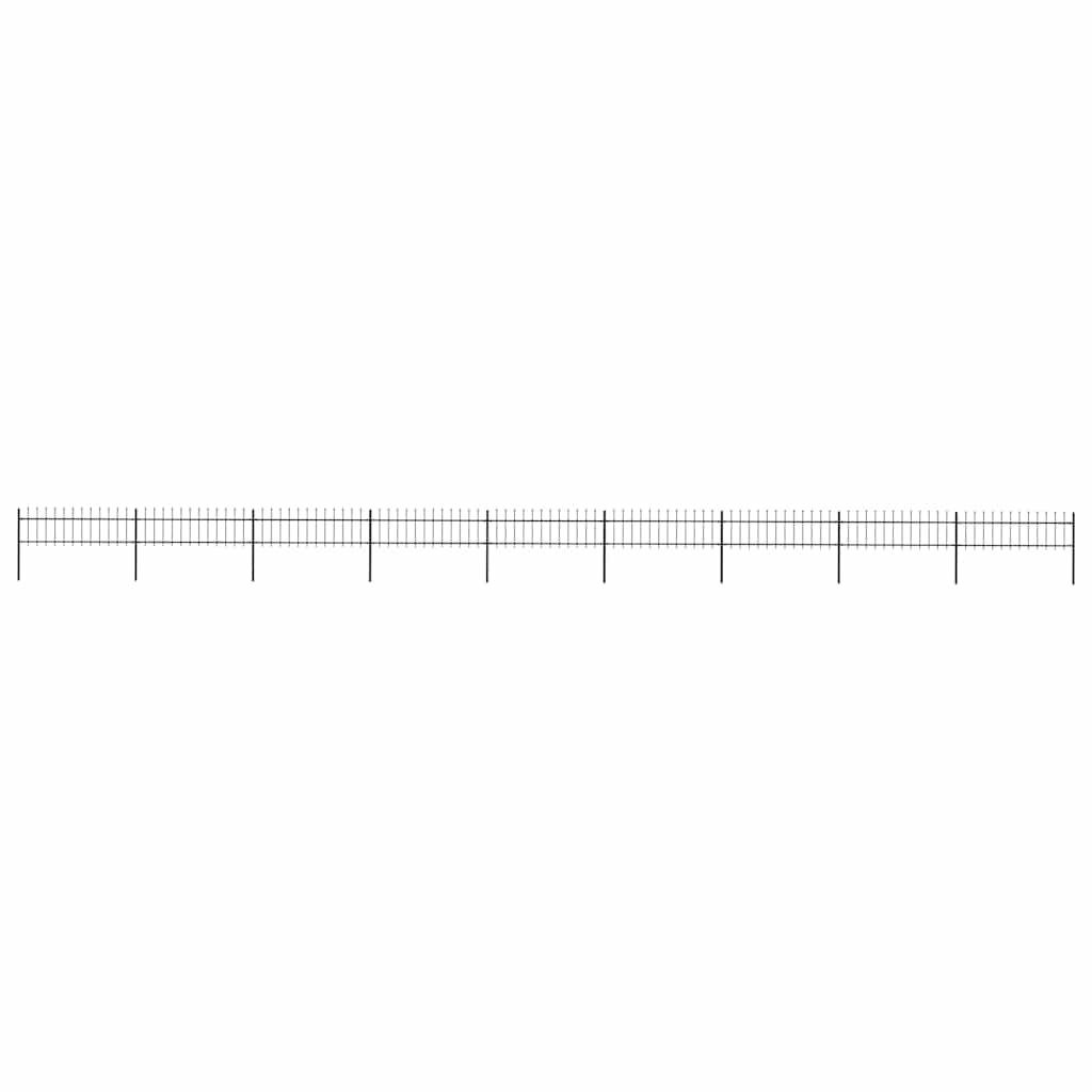 Garden Fence with Spear Top Steel 337x60 cm Black 1506 cm