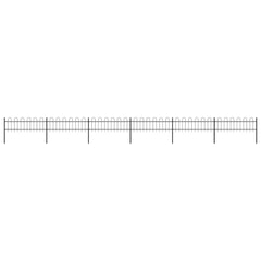 Garden Fence with Hoop Top Steel 337x60 cm Black 1005 cm