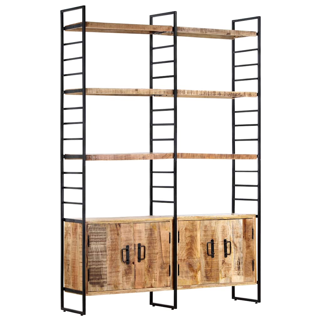 4-Tier Bookcase 124x30x180 cm Rough mango wood