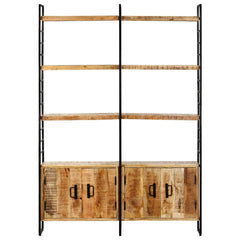 4-Tier Bookcase 124x30x180 cm Rough mango wood