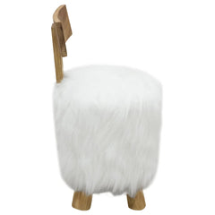 Stool Solid Teak Wood White