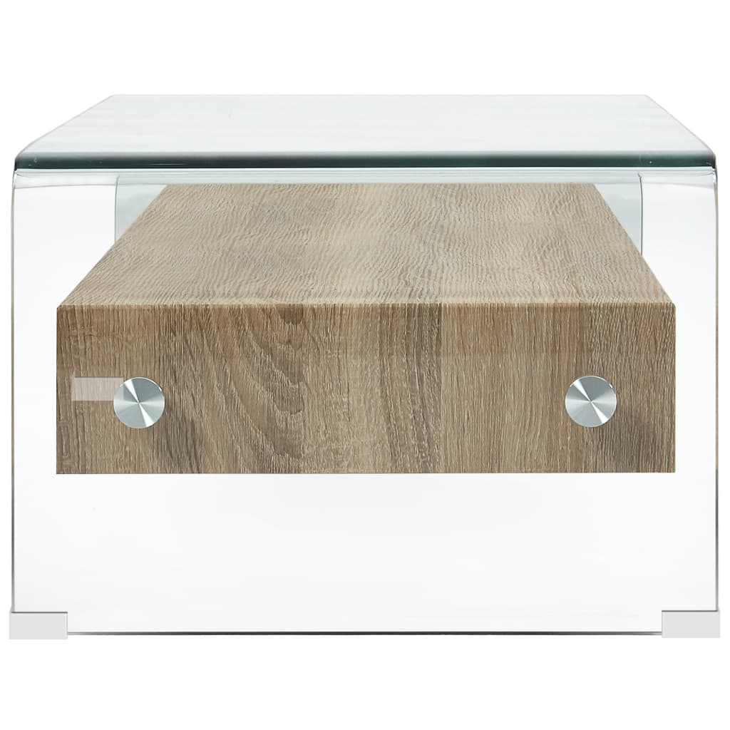 284747 vidaXL Coffee Table Clear 98x45x31 cm Tempered Glass 3