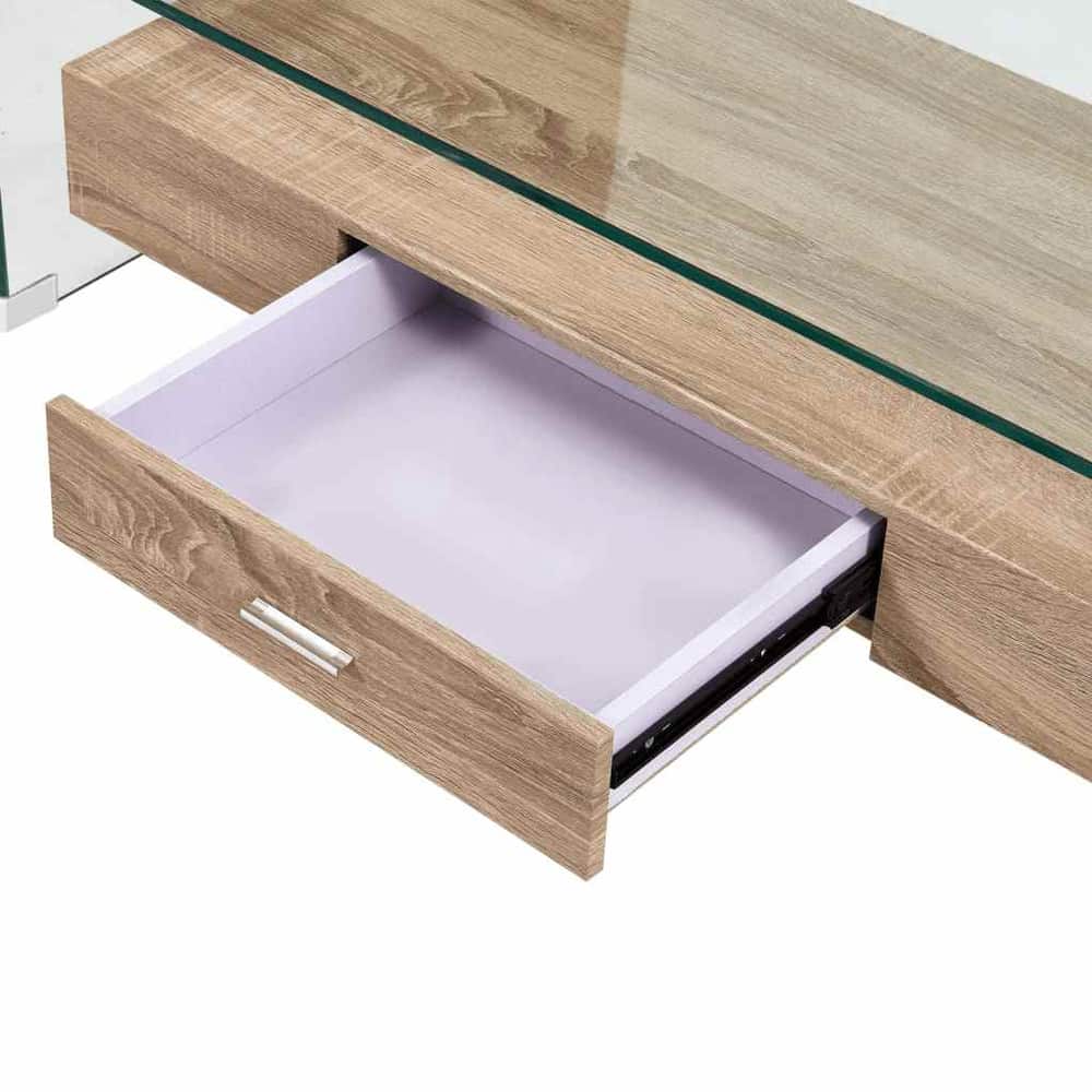 284747 vidaXL Coffee Table Clear 98x45x31 cm Tempered Glass 4
