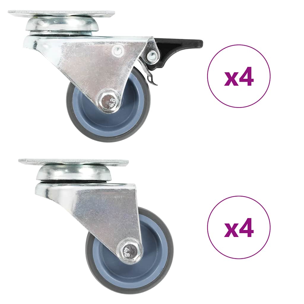 vidaXL 8 pcs Twin-wheel Swivel Casters 50 mm 1