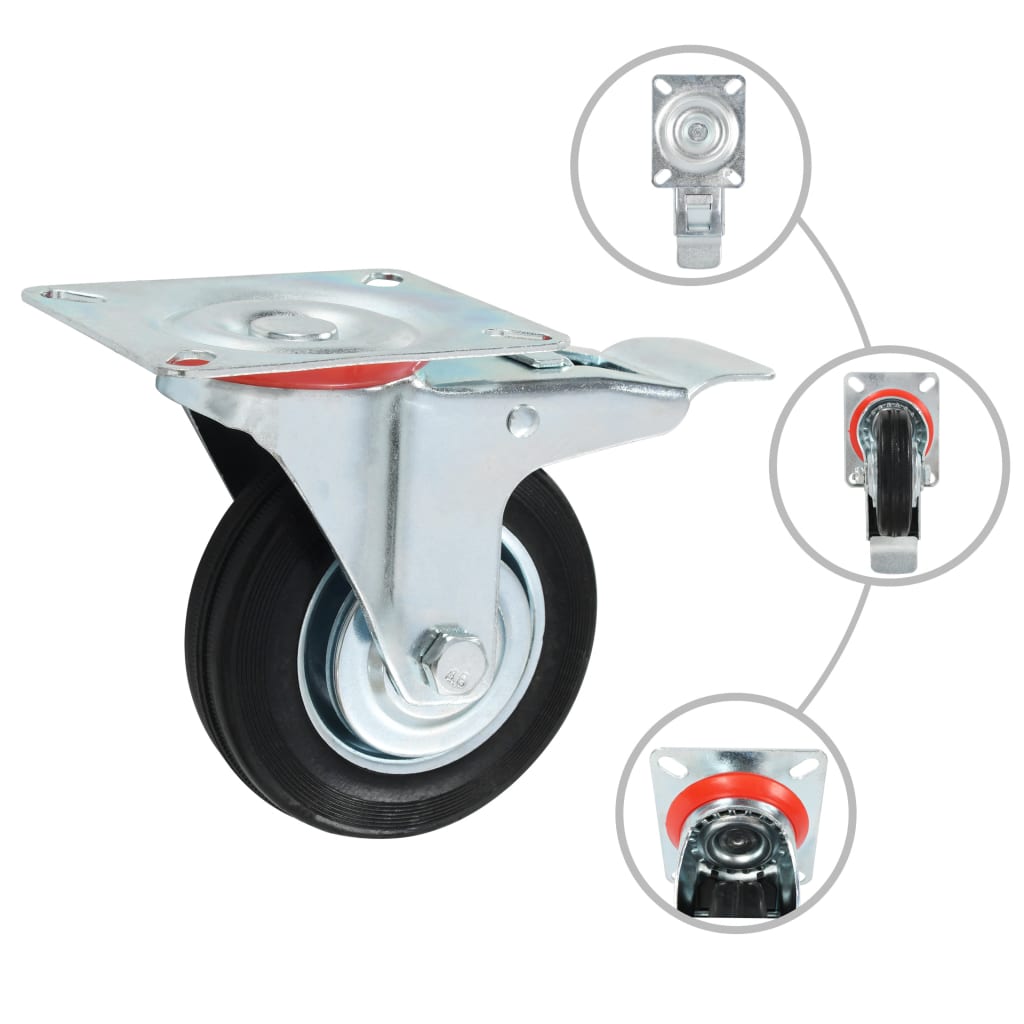 vidaXL 8 pcs Swivel Casters 100 mm 2