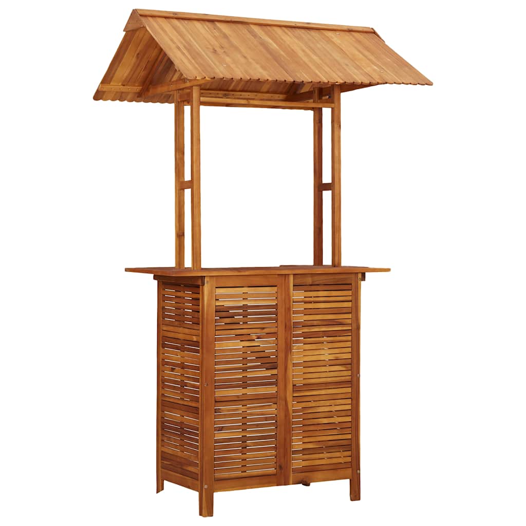 45909 vidaXL Outdoor Bar Table with Rooftop 113x106x217 cm Solid Acacia Wood 2