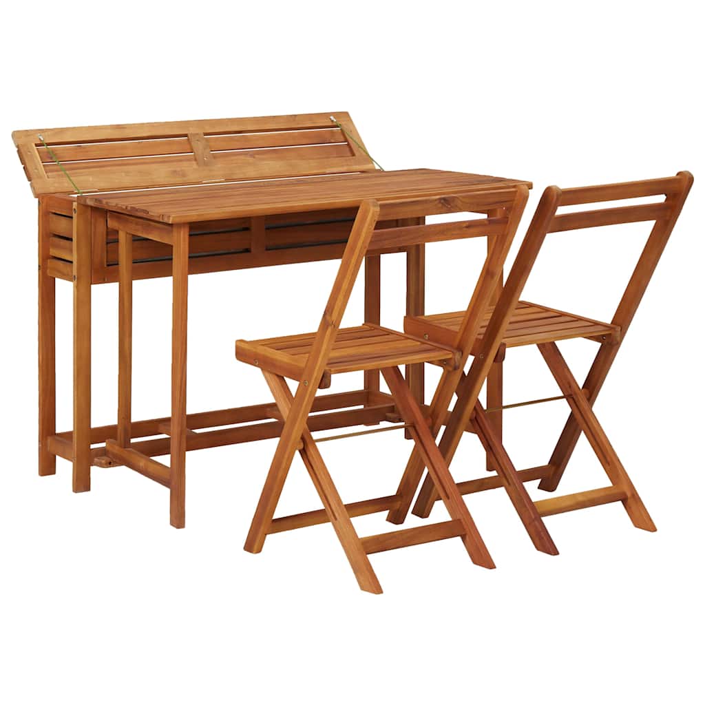 45910 vidaXL Garden Planter Table with 2 Bistro Chairs Solid Acacia Wood 2