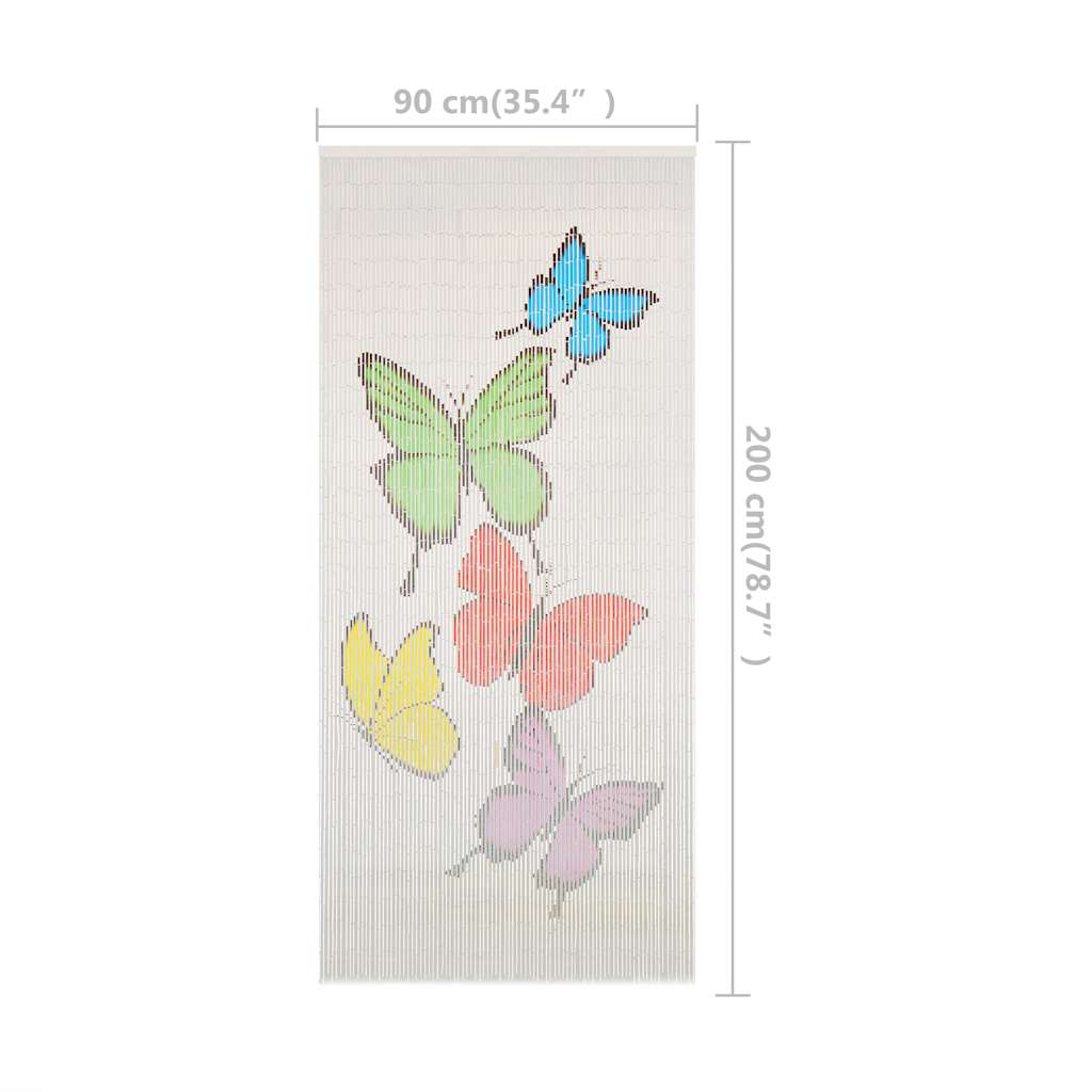 vidaXL Insect Door Curtain Bamboo 90x200 cm 6