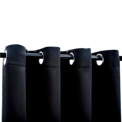 vidaXL Blackout Curtains with Metal Rings 2 pcs Black 140x225 cm 4