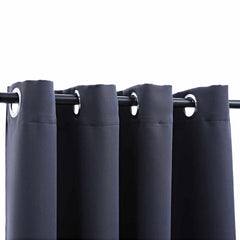vidaXL Blackout Curtain with Metal Rings Anthracite 290x245 cm 4