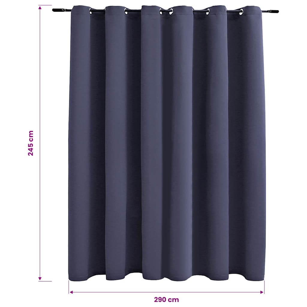 vidaXL Blackout Curtain with Metal Rings Anthracite 290x245 cm 6
