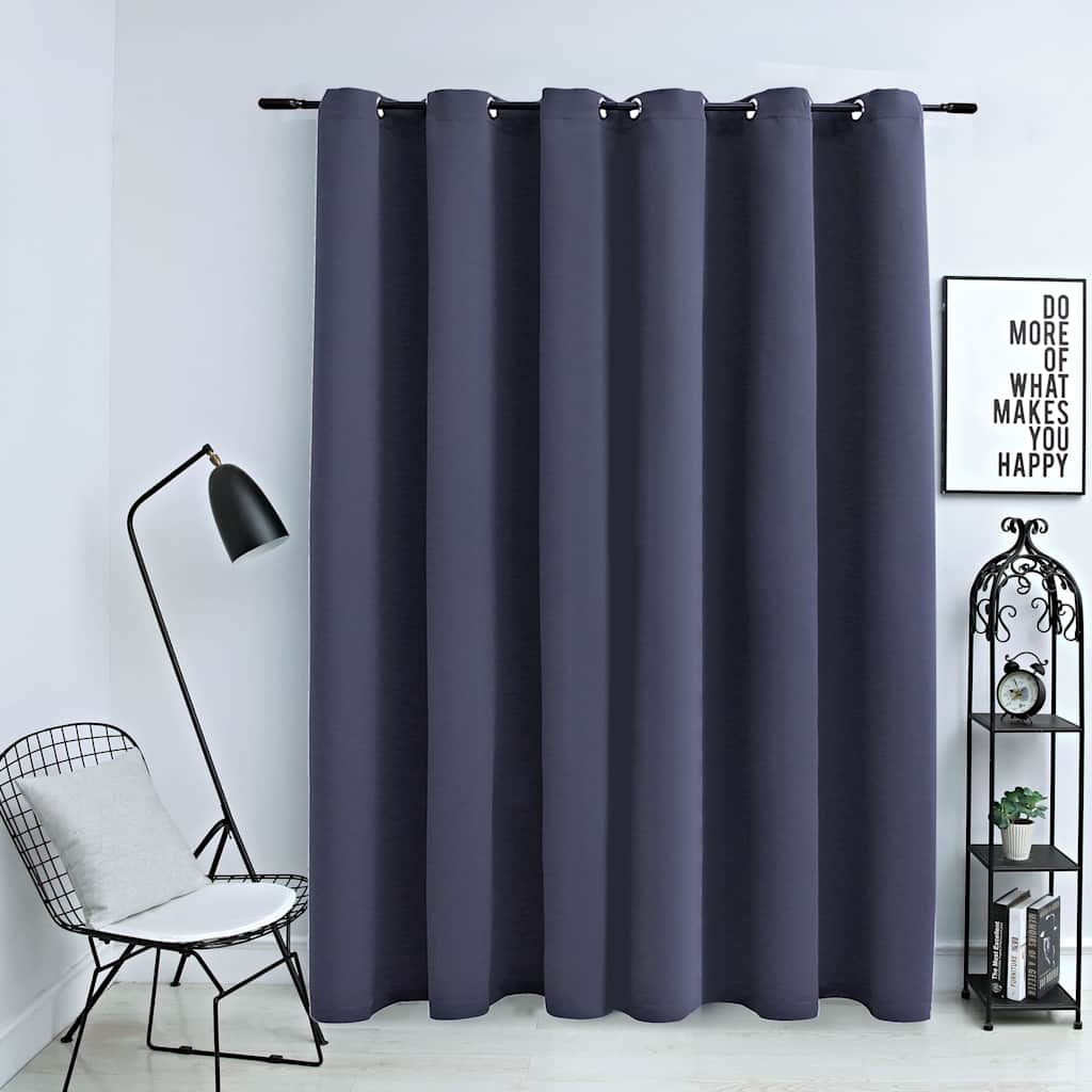 vidaXL Blackout Curtain with Metal Rings Anthracite 290x245 cm 1