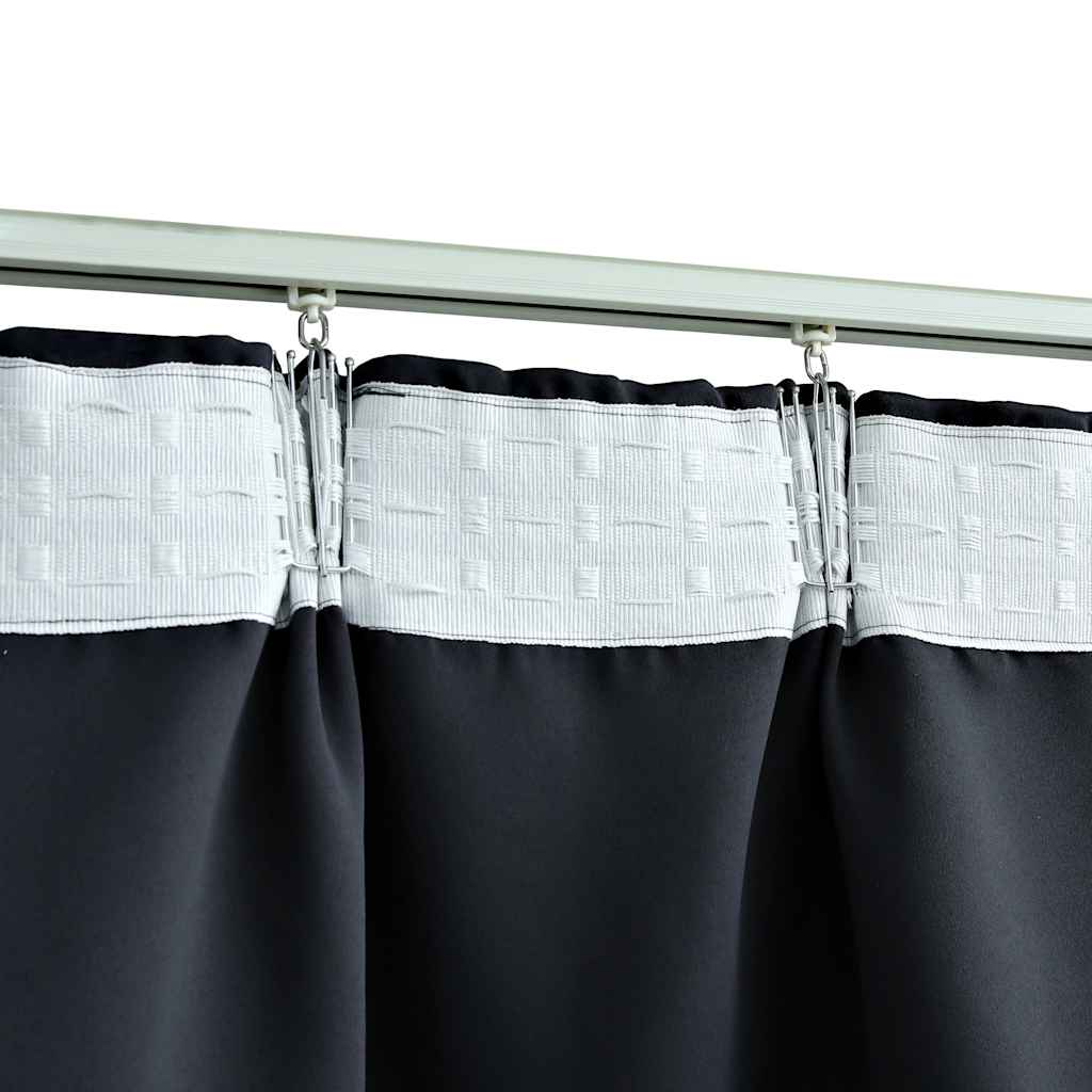 vidaXL Blackout Curtains with Hooks 2 pcs Anthracite 140x225 cm 4