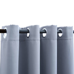vidaXL Blackout Curtains with Metal Rings 2 pcs Grey 140x245 cm 3