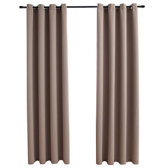 vidaXL Blackout Curtains with Metal Rings 2 pcs Taupe 140x175 cm 2