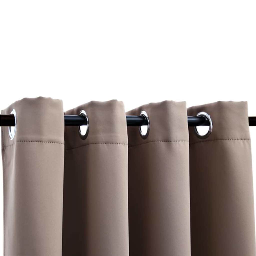 vidaXL Blackout Curtains with Metal Rings 2 pcs Taupe 140x175 cm 3