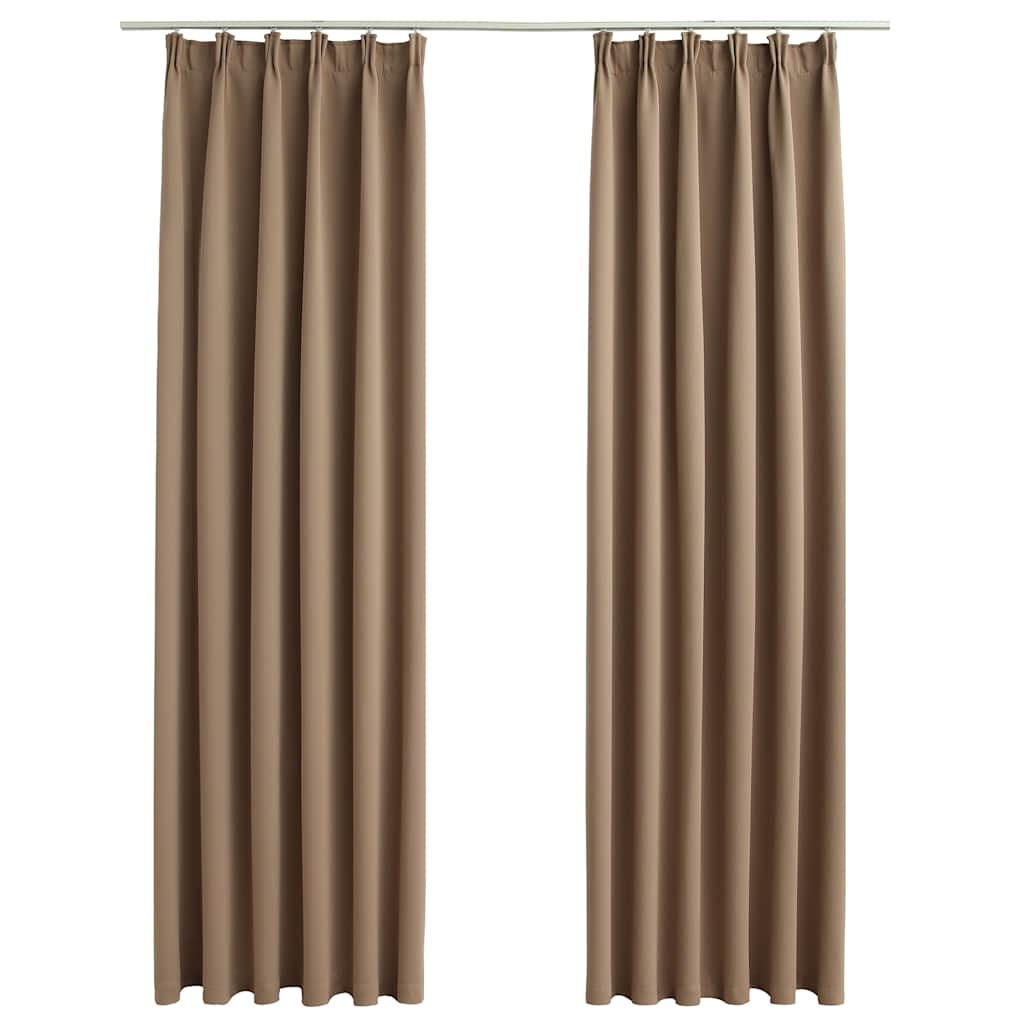 vidaXL Blackout Curtains with Hooks 2 pcs Taupe 140x225 cm 2