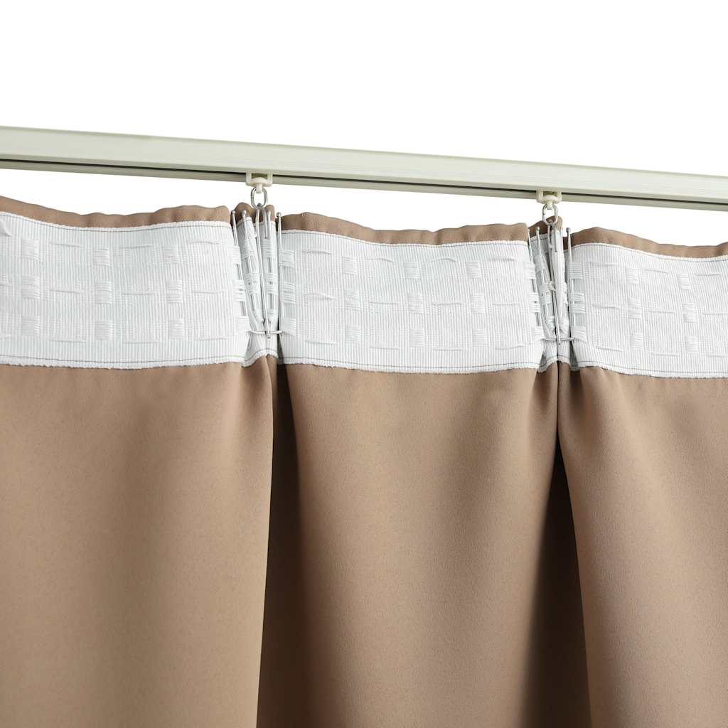 vidaXL Blackout Curtains with Hooks 2 pcs Taupe 140x225 cm 4