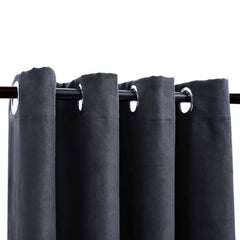 vidaXL Blackout Curtains with Metal Rings 2 pcs Anthracite 140x175 cm 3
