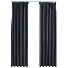vidaXL Blackout Curtains with Hooks 2 pcs Anthracite 140x245 cm 2