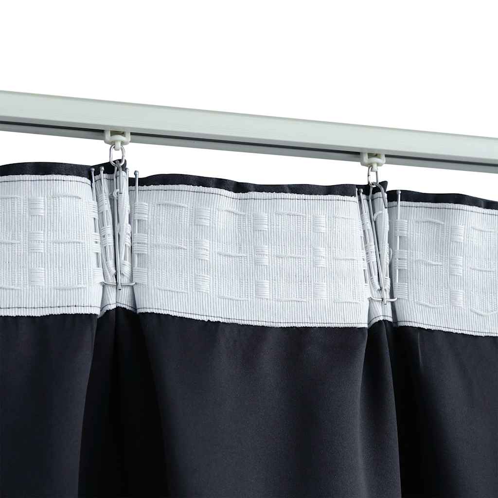 vidaXL Blackout Curtains with Hooks 2 pcs Anthracite 140x245 cm 3