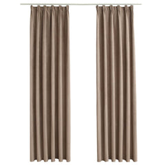 vidaXL Blackout Curtains with Hooks 2 pcs Taupe 140x245 cm 2
