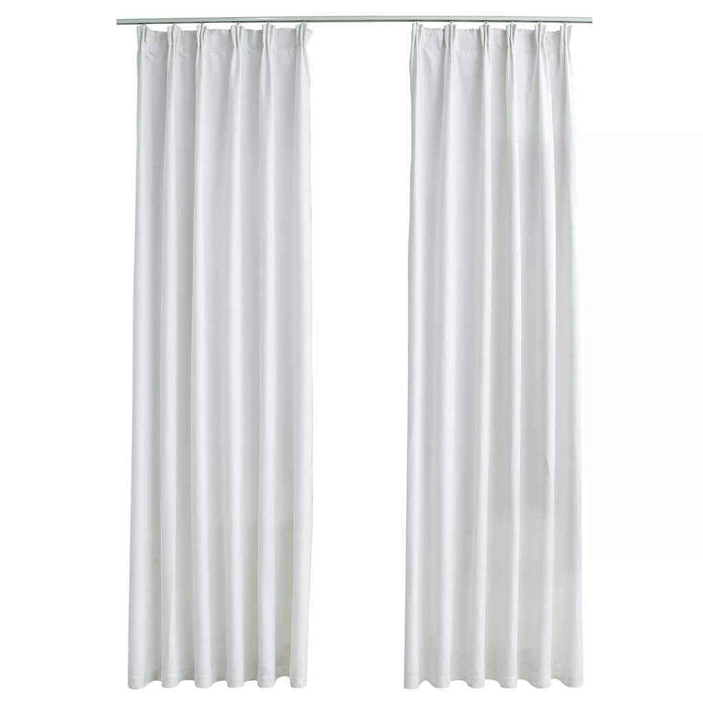 134487 vidaXL Blackout Curtains with Hooks 2 pcs Off White 140x245 cm 2