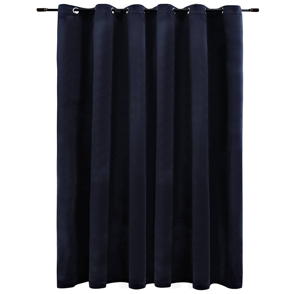 vidaXL Blackout Curtain with Metal Rings Velvet Black 290x245 cm 2
