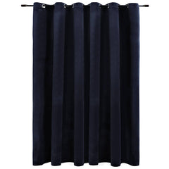 vidaXL Blackout Curtain with Metal Rings Velvet Black 290x245 cm 2