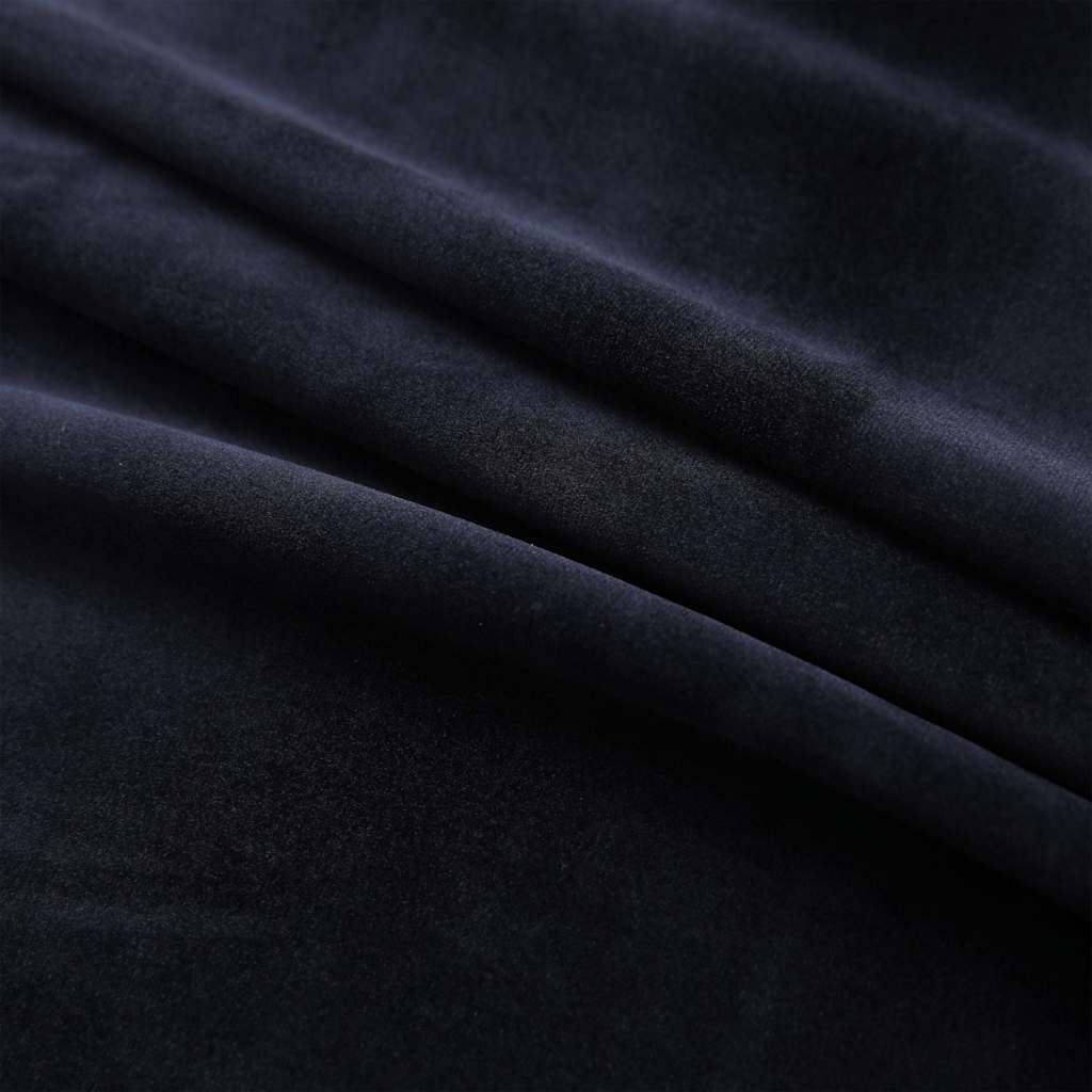 vidaXL Blackout Curtain with Metal Rings Velvet Black 290x245 cm 3