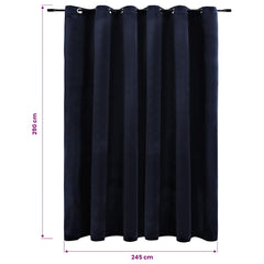 vidaXL Blackout Curtain with Metal Rings Velvet Black 290x245 cm 6