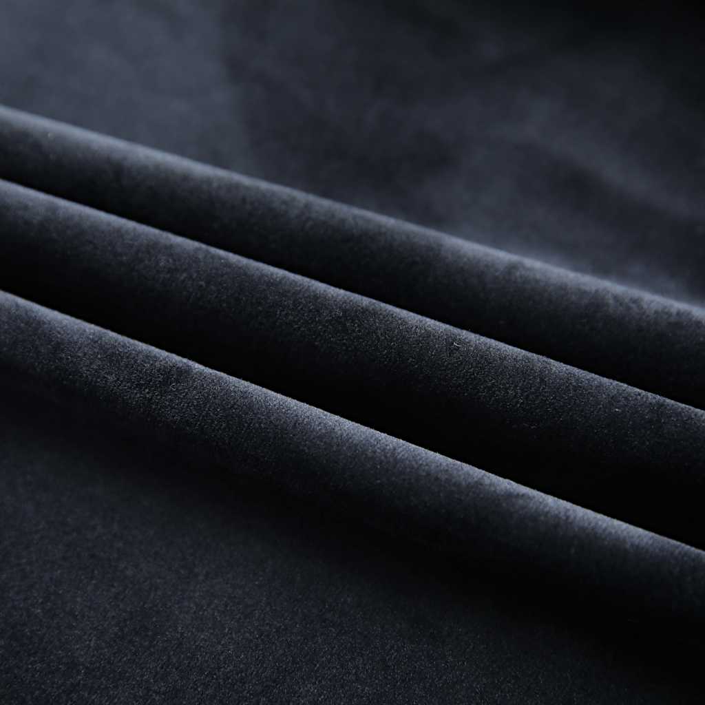 vidaXL Blackout Curtains 2 pcs with Hooks Velvet Black 140x175 cm 3