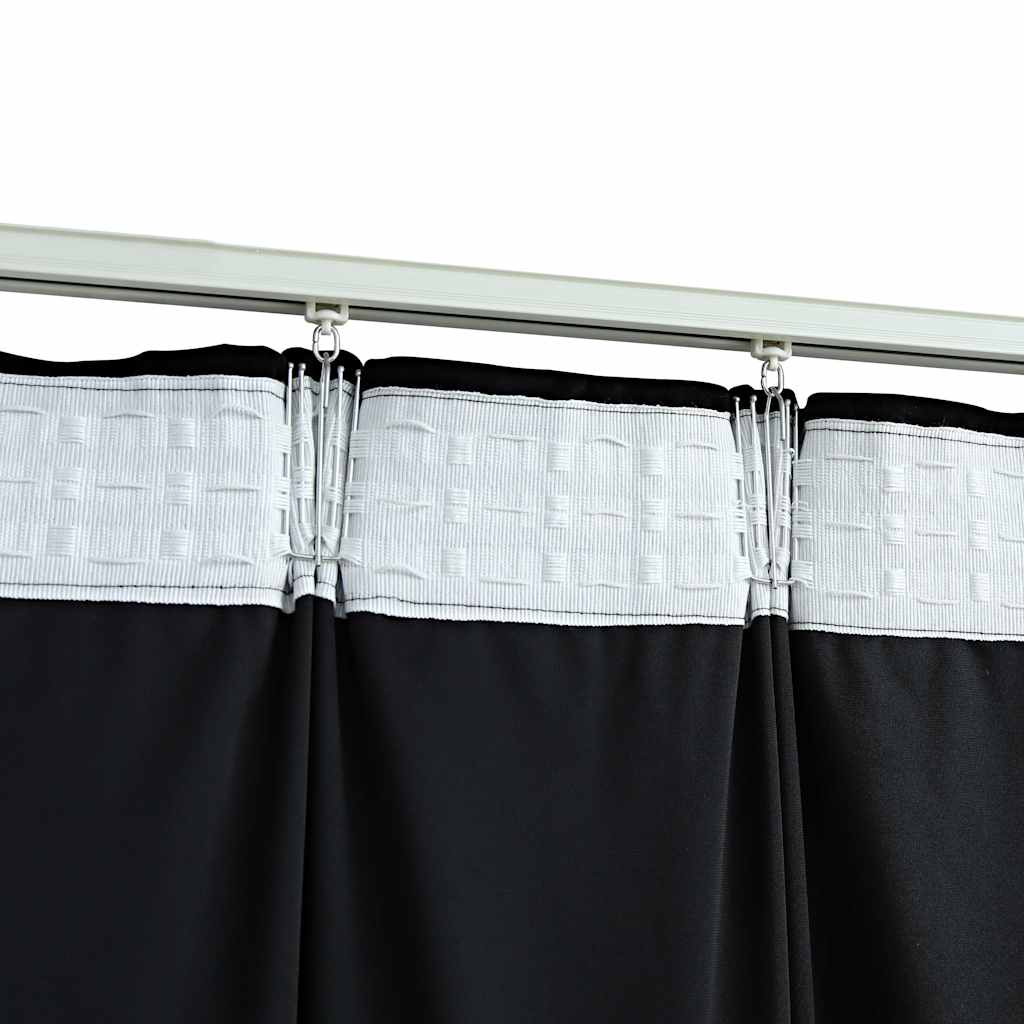 vidaXL Blackout Curtains 2 pcs with Hooks Velvet Black 140x175 cm 4