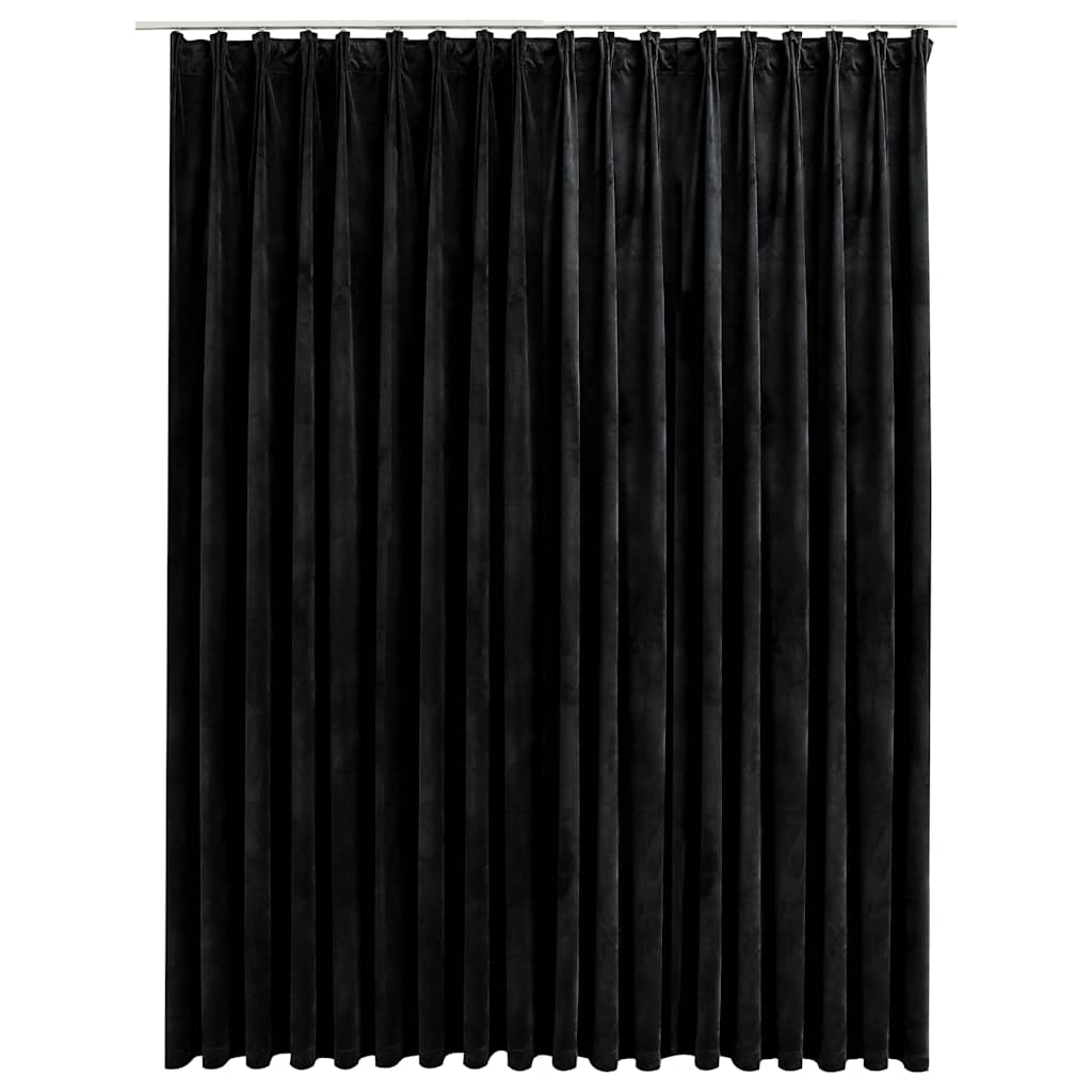 vidaXL Blackout Curtain with Hooks Velvet Black 290x245 cm 2