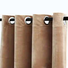 vidaXL Blackout Curtains with Rings 2 pcs Velvet Beige 140x175 cm 3