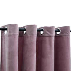 vidaXL Blackout Curtains with Rings 2pcs Velvet Antique Pink 140x225cm 3