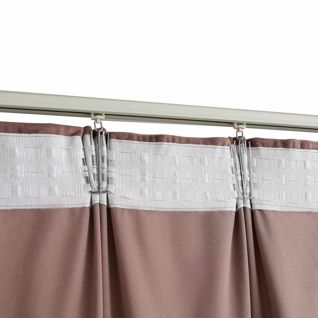 vidaXL Blackout Curtains 2pcs with Hooks Velvet Antique Pink 140x175cm 4