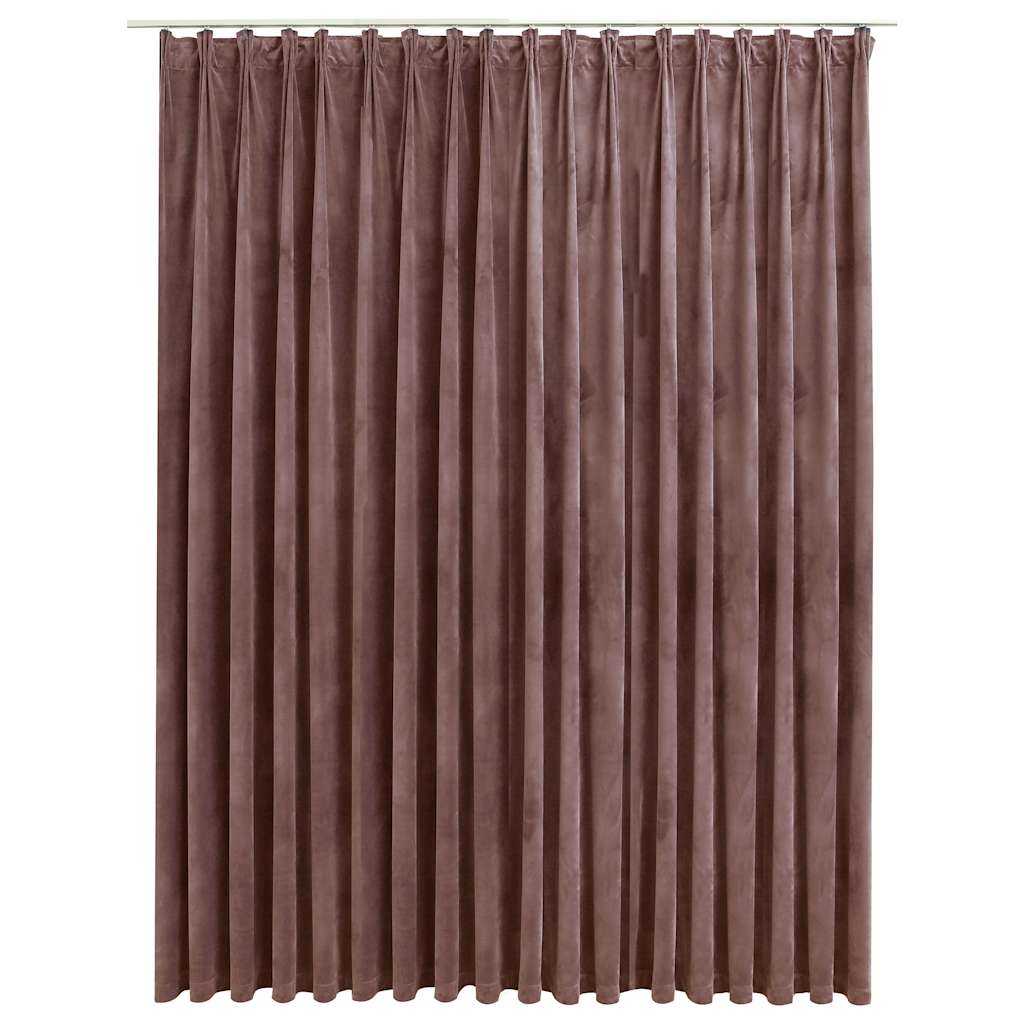 vidaXL Blackout Curtain with Hooks Velvet Antique Pink 290x245 cm 2