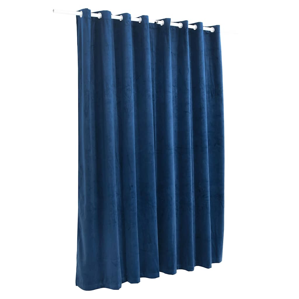 vidaXL Blackout Curtain with Metal Rings Velvet Dark Blue 290x245 cm 3