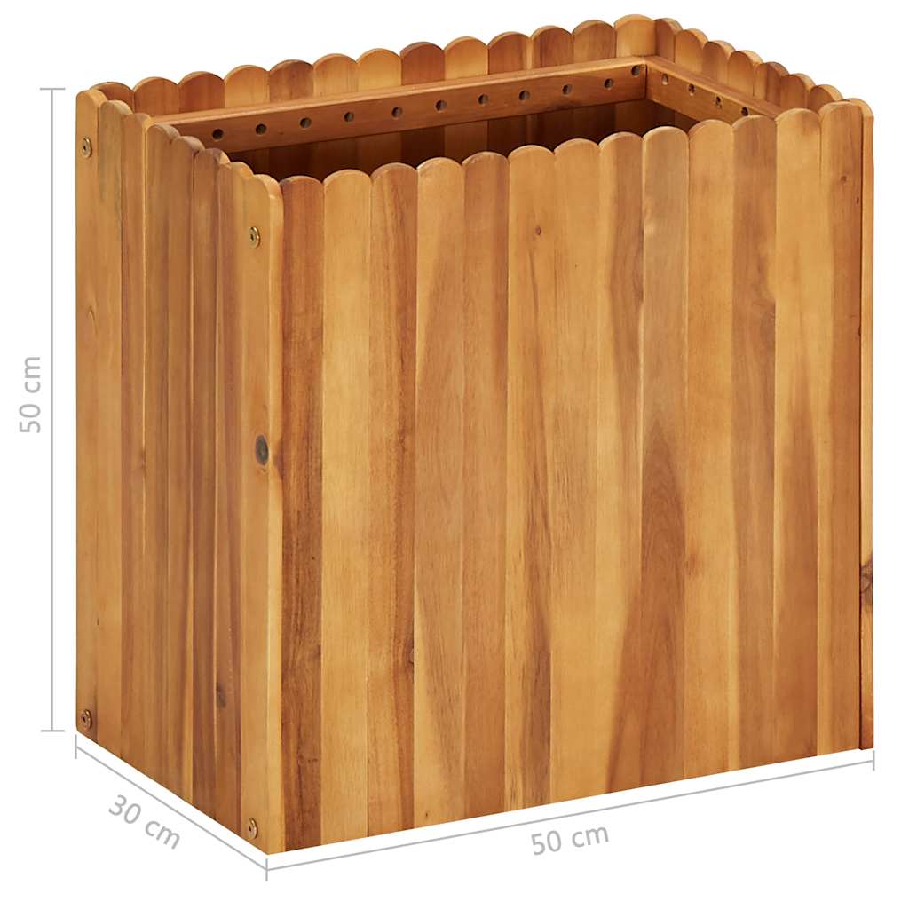 vidaXL Raised Bed | Natural wood colour | Solid acacia wood | 50x30x50cm 5