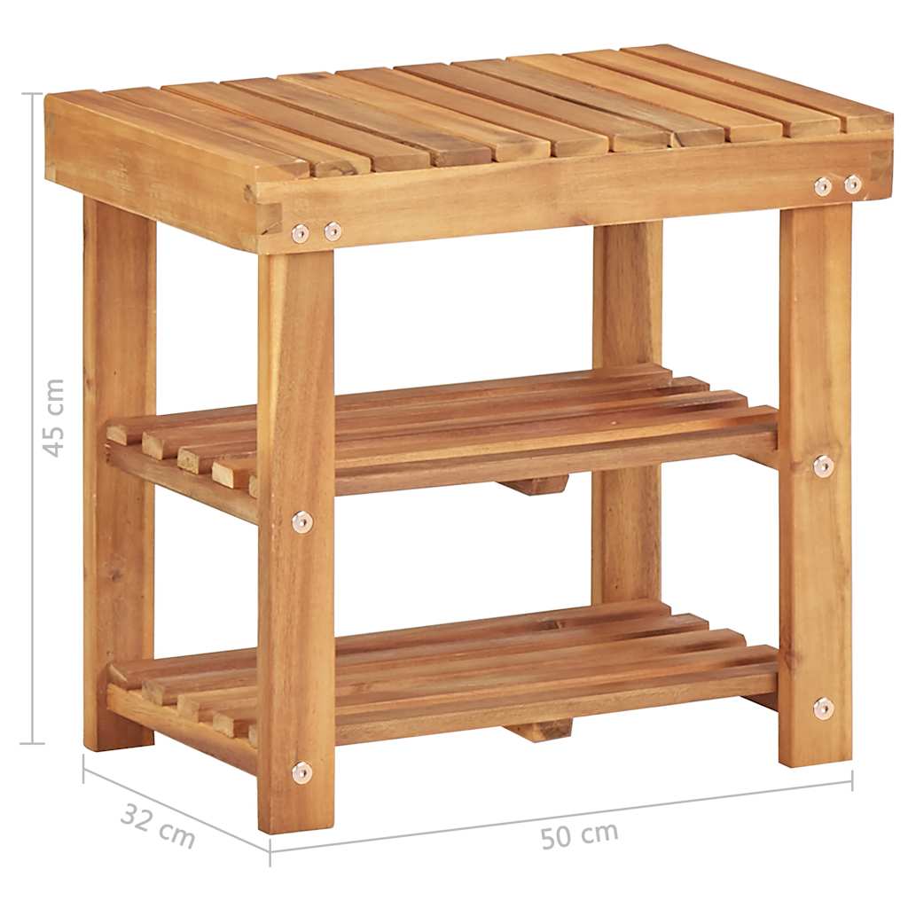 vidaXL Shoe Rack | Natural wood colour | Solid acacia wood | Compact | Durable 5