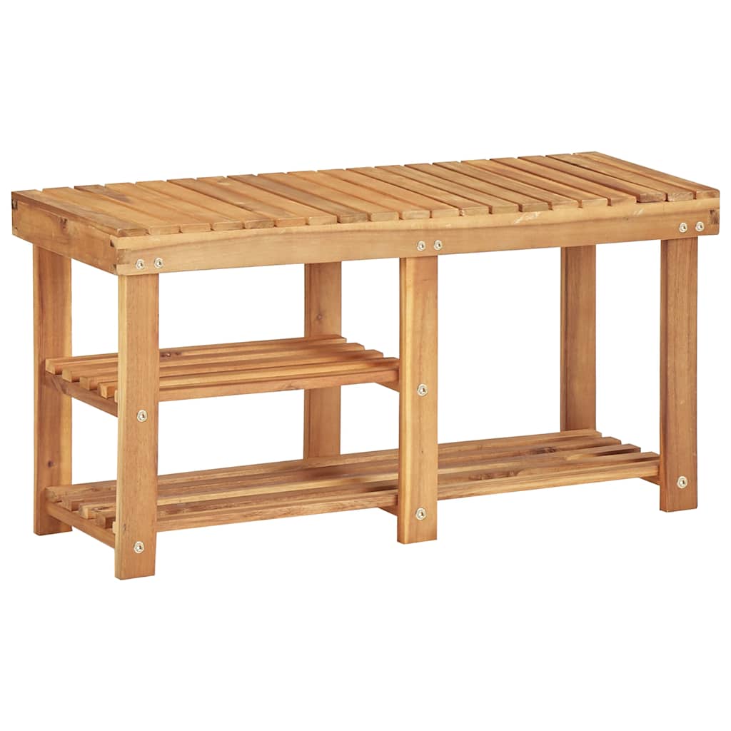 45932 vidaXL Shoe Rack 90x32x46 cm Solid Acacia Wood 1