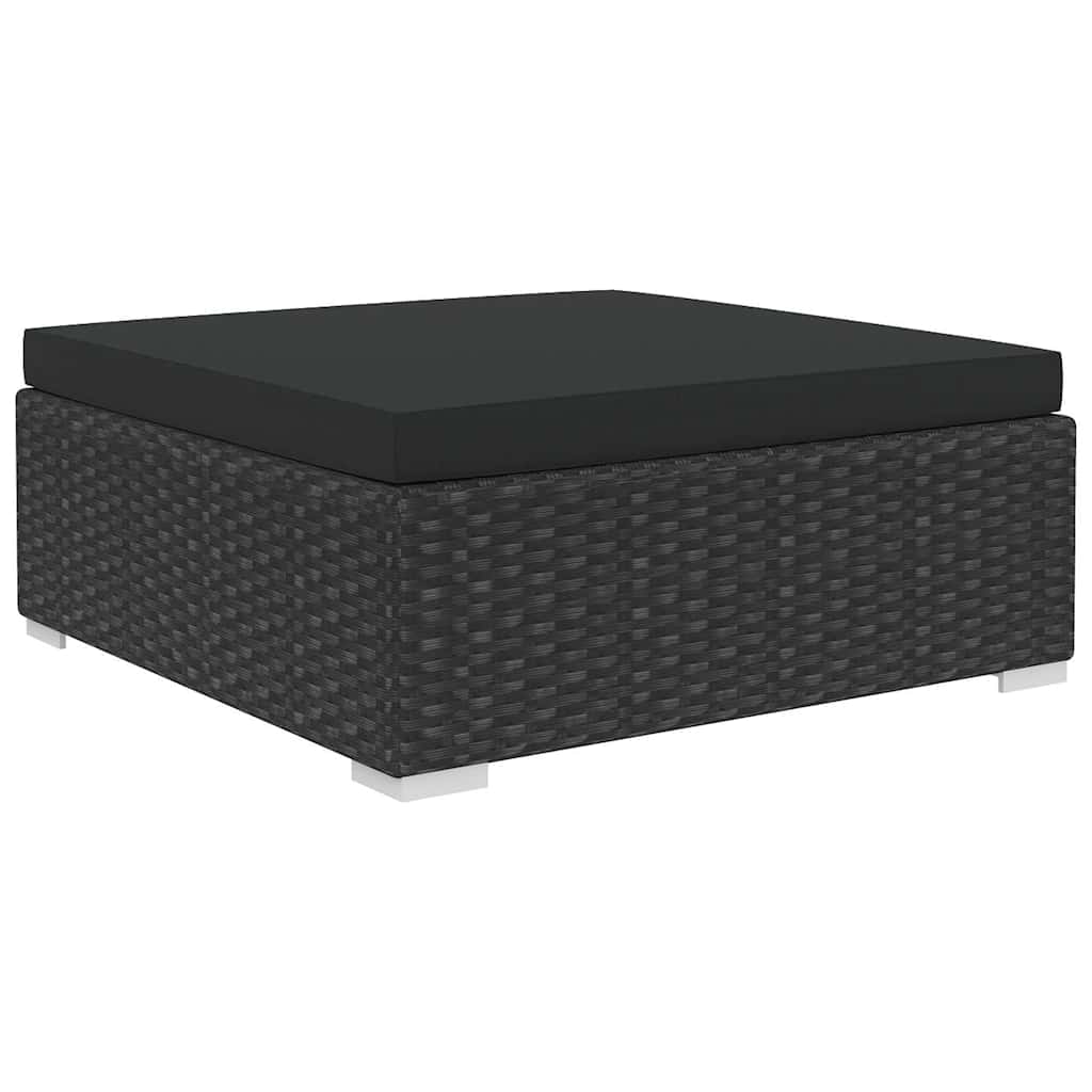 46745 vidaXL 6 Piece Garden Lounge Set with Cushions Poly Rattan Black 4