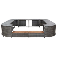 Square Spa Surround 268 x 268 x 55 cm Poly Rattan Grey