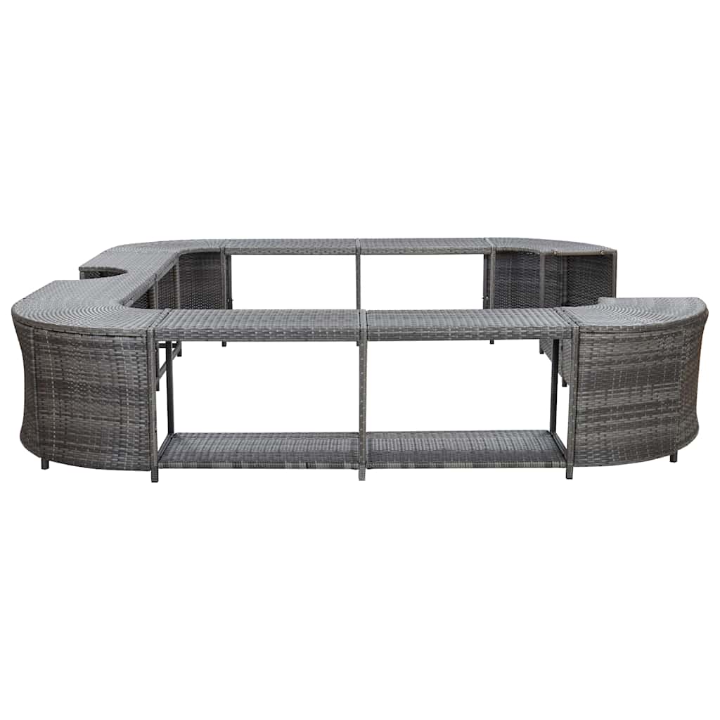 Square Spa Surround 268 x 268 x 55 cm Poly Rattan Grey